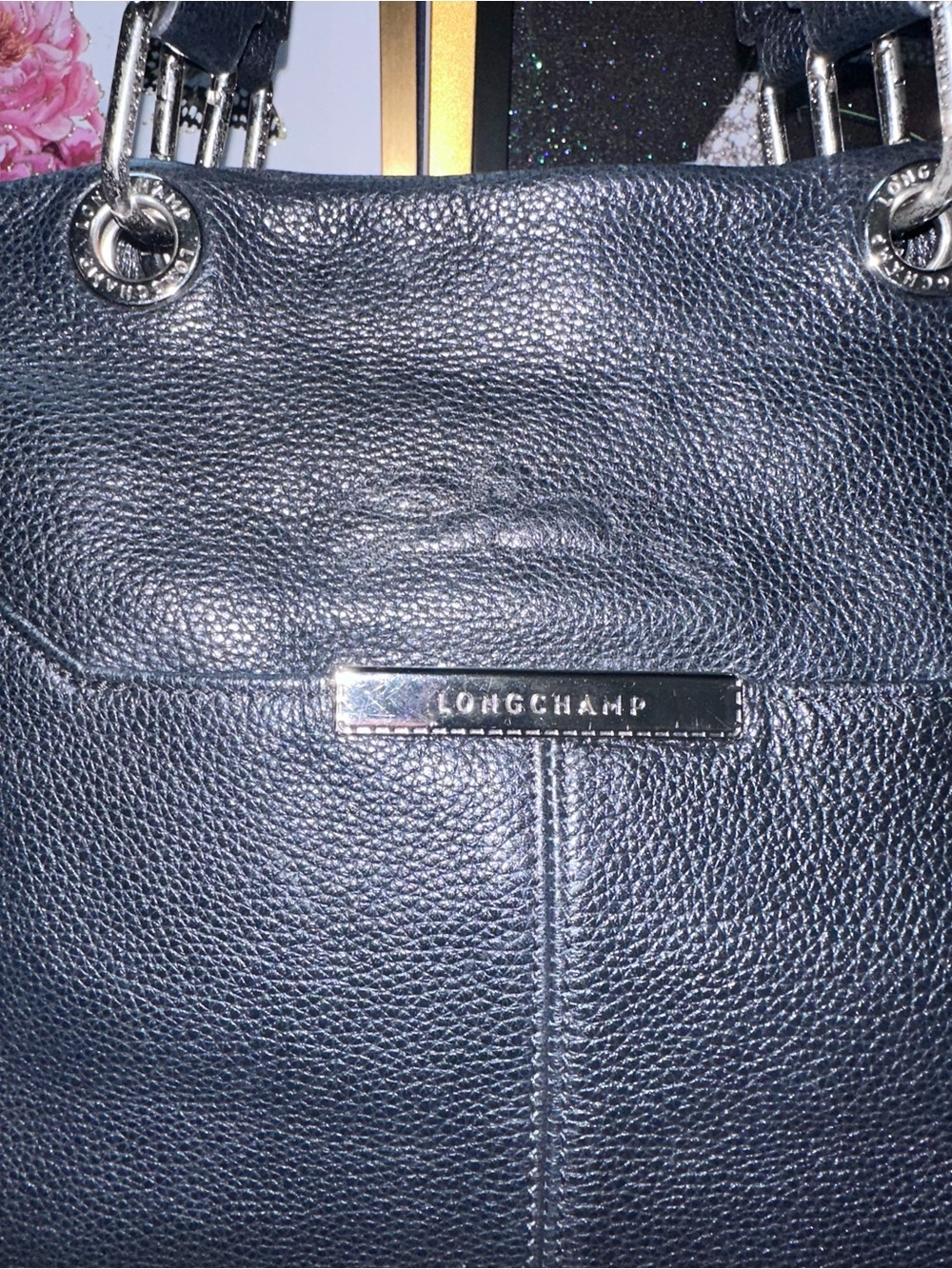 Longchamp Black Pebbled Leather Tote Bag - Picture 5 of 15